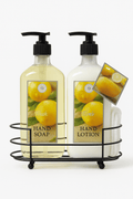 Fresh Lemon Soap, Lotion, Caddy and Towel
