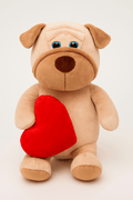 Plush Puppy with Red Heart